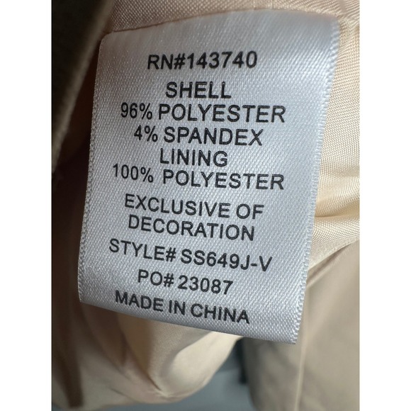 VICI Beige Women's Scalloped Trim Cropped Blazer Jacket Gold Buttons Medium - Picture 7 of 9